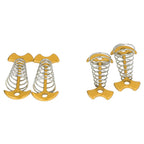 4pcs Fishbone Tent Nails Aluminum Alloy Stainless Steel Extended Plank Floor Canopy Stakes with Spring Gold