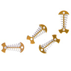 4pcs Fishbone Tent Nails Aluminum Alloy Stainless Steel Extended Plank Floor Canopy Stakes with Spring Gold