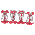 4pcs Fishbone Tent Nails Aluminum Alloy Stainless Steel Extended Plank Floor Canopy Stakes with Spring Red