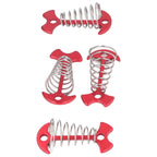 4pcs Fishbone Tent Nails Aluminum Alloy Stainless Steel Extended Plank Floor Canopy Stakes with Spring Red