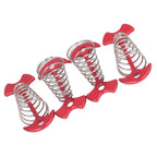 4pcs Fishbone Tent Nails Aluminum Alloy Stainless Steel Extended Plank Floor Canopy Stakes with Spring Red