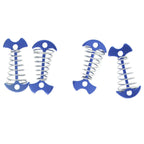 4pcs Fishbone Tent Nails Aluminum Alloy Stainless Steel Extended Plank Floor Canopy Stakes with Spring Blue