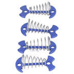 4pcs Fishbone Tent Nails Aluminum Alloy Stainless Steel Extended Plank Floor Canopy Stakes with Spring Blue