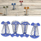 4pcs Fishbone Tent Nails Aluminum Alloy Stainless Steel Extended Plank Floor Canopy Stakes with Spring Blue