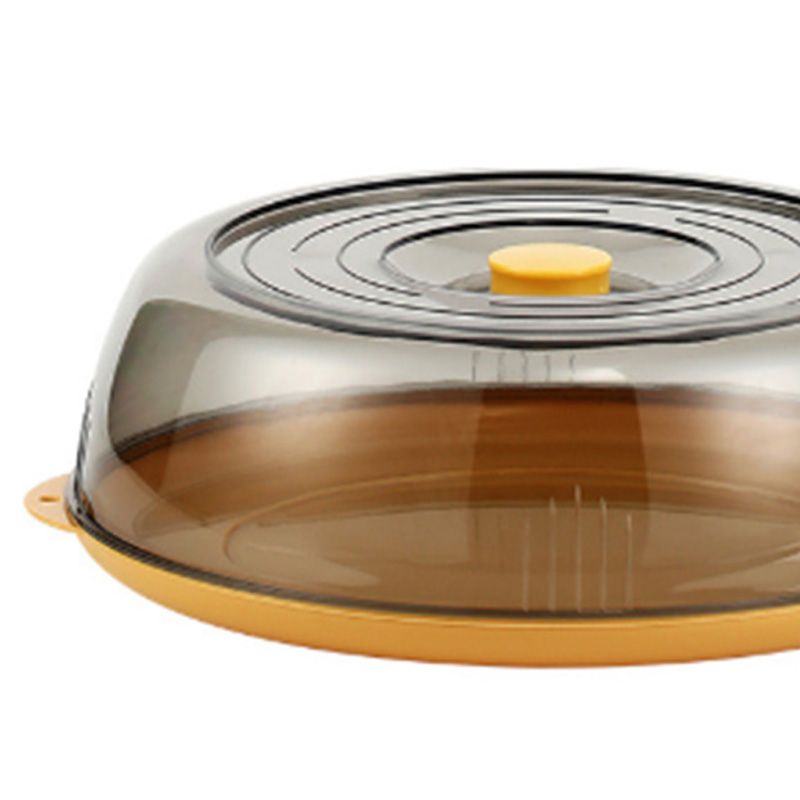 Dish Cover PET Heat Insulation Storage Transparent Dustproof for Home Picnic Cooking Yellow