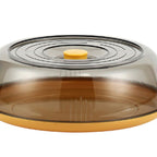 Dish Cover PET Heat Insulation Storage Transparent Dustproof for Home Picnic Cooking Yellow