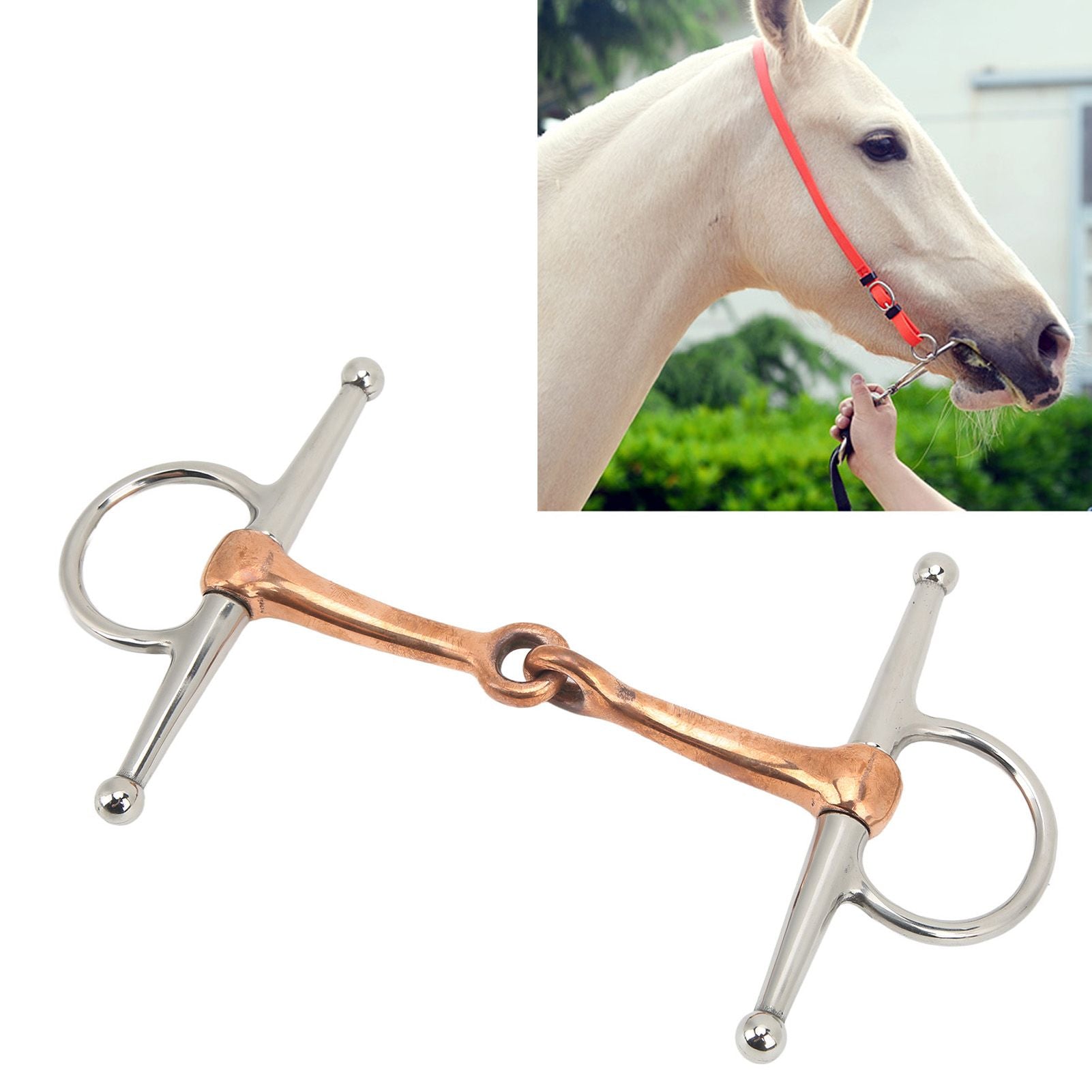 Horse Full Cheek Snaffle Stainless Steel Ring Snaffle Bit for Outdoor Horse Accessories 125mm