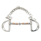 Horse Bit Stainless Steel Copper D Ring Snaffle Bit with Chain for 125mm Horse Mouth