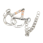 Horse Bit Stainless Steel Copper D Ring Snaffle Bit with Chain for 125mm Horse Mouth