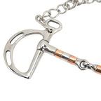 Horse Bit Stainless Steel Copper D Ring Snaffle Bit with Chain for 125mm Horse Mouth