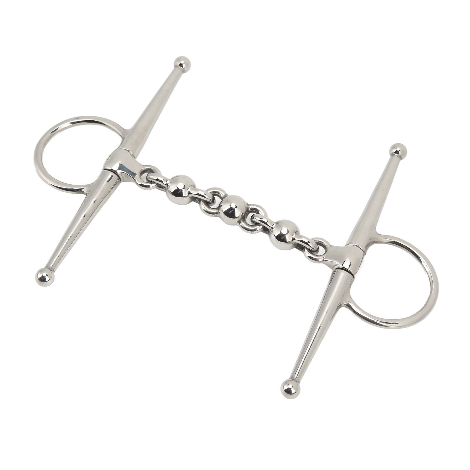 135mm Stainless Steel Horse Mouth Bit Horse Mouth Riding Full Cheek Snaffle Bit with Ball Chain