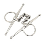 135mm Stainless Steel Horse Mouth Bit Horse Mouth Riding Full Cheek Snaffle Bit with Ball Chain