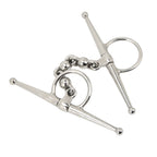 135mm Stainless Steel Horse Mouth Bit Horse Mouth Riding Full Cheek Snaffle Bit with Ball Chain