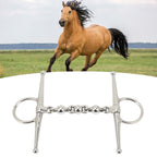 135mm Stainless Steel Horse Mouth Bit Horse Mouth Riding Full Cheek Snaffle Bit with Ball Chain