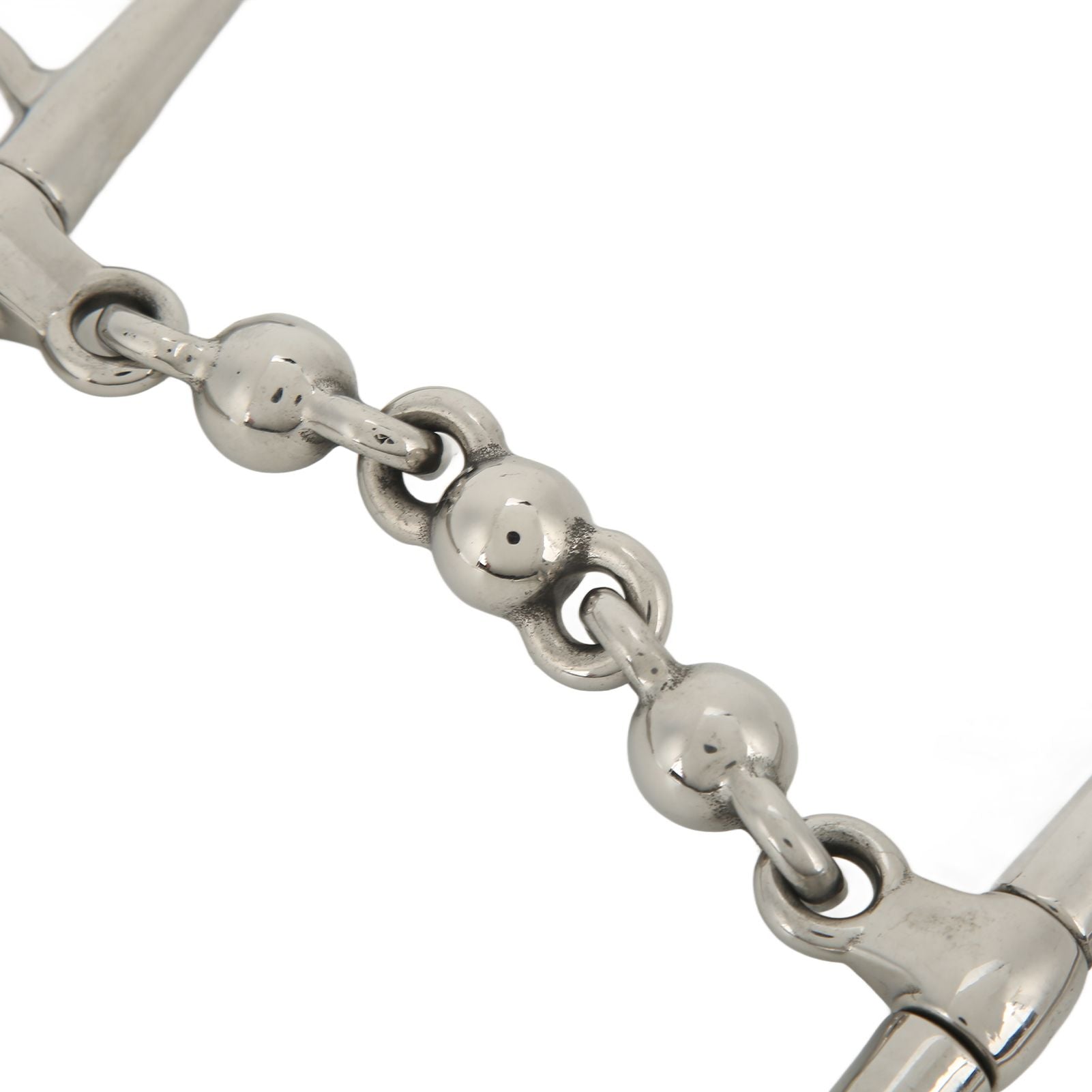 135mm Stainless Steel Horse Mouth Bit Horse Mouth Riding Full Cheek Snaffle Bit with Ball Chain