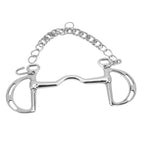 D Ring Horse Bit Stainless Steel Horse Mouth Snaffle Bit with Chain for 135mm Horse Mouth