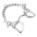 D Ring Horse Bit Stainless Steel Horse Mouth Snaffle Bit with Chain for 135mm Horse Mouth
