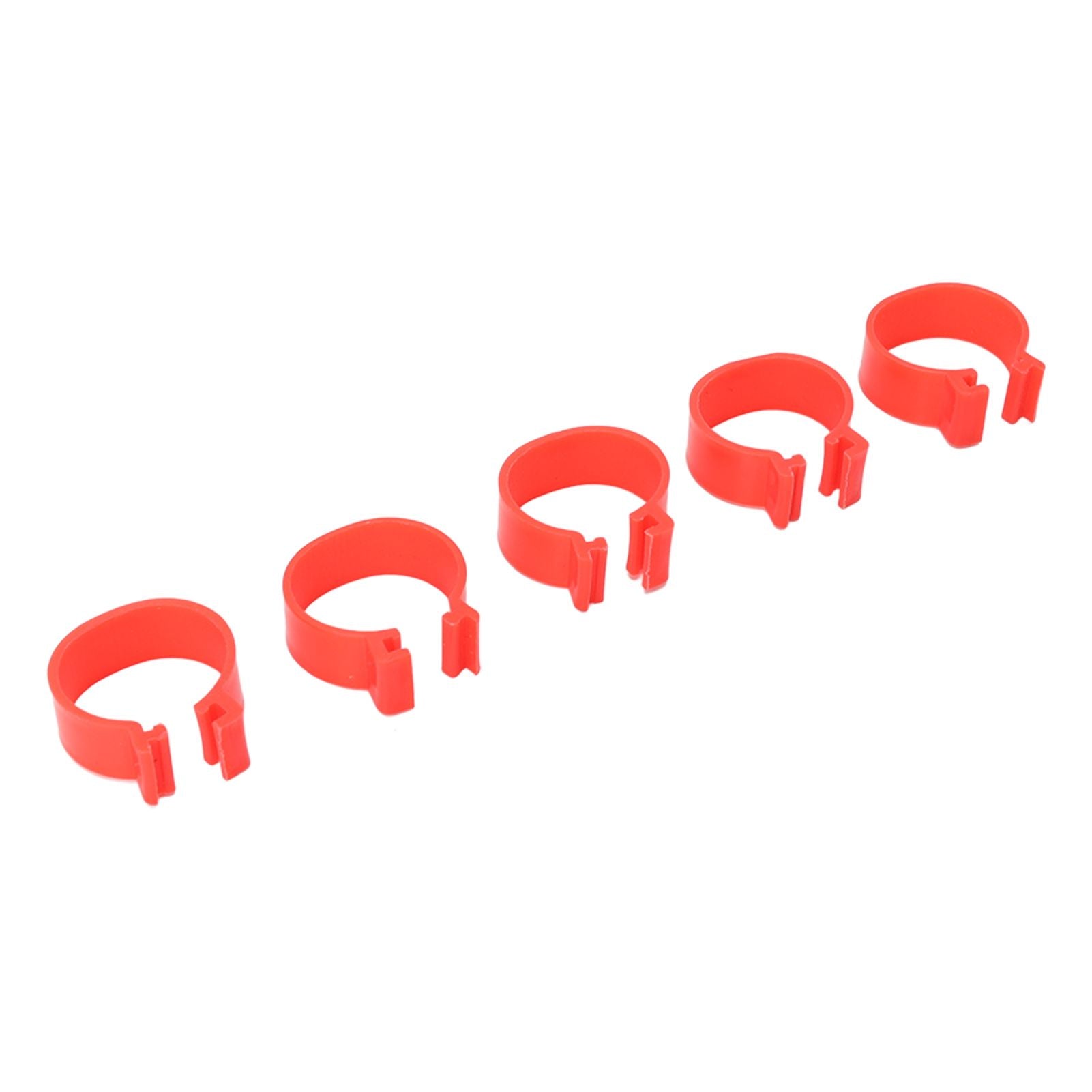 100pcs Poultry Feet Rings PP Plastic Reusable Chicken Duck Goose Leg Bands for Identification Red 16mm/0.6in