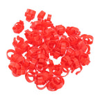 100pcs Poultry Feet Rings PP Plastic Reusable Chicken Duck Goose Leg Bands for Identification Red 25mm/1in