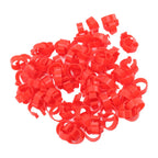 100pcs Poultry Feet Rings PP Plastic Reusable Chicken Duck Goose Leg Bands for Identification Red 25mm/1in