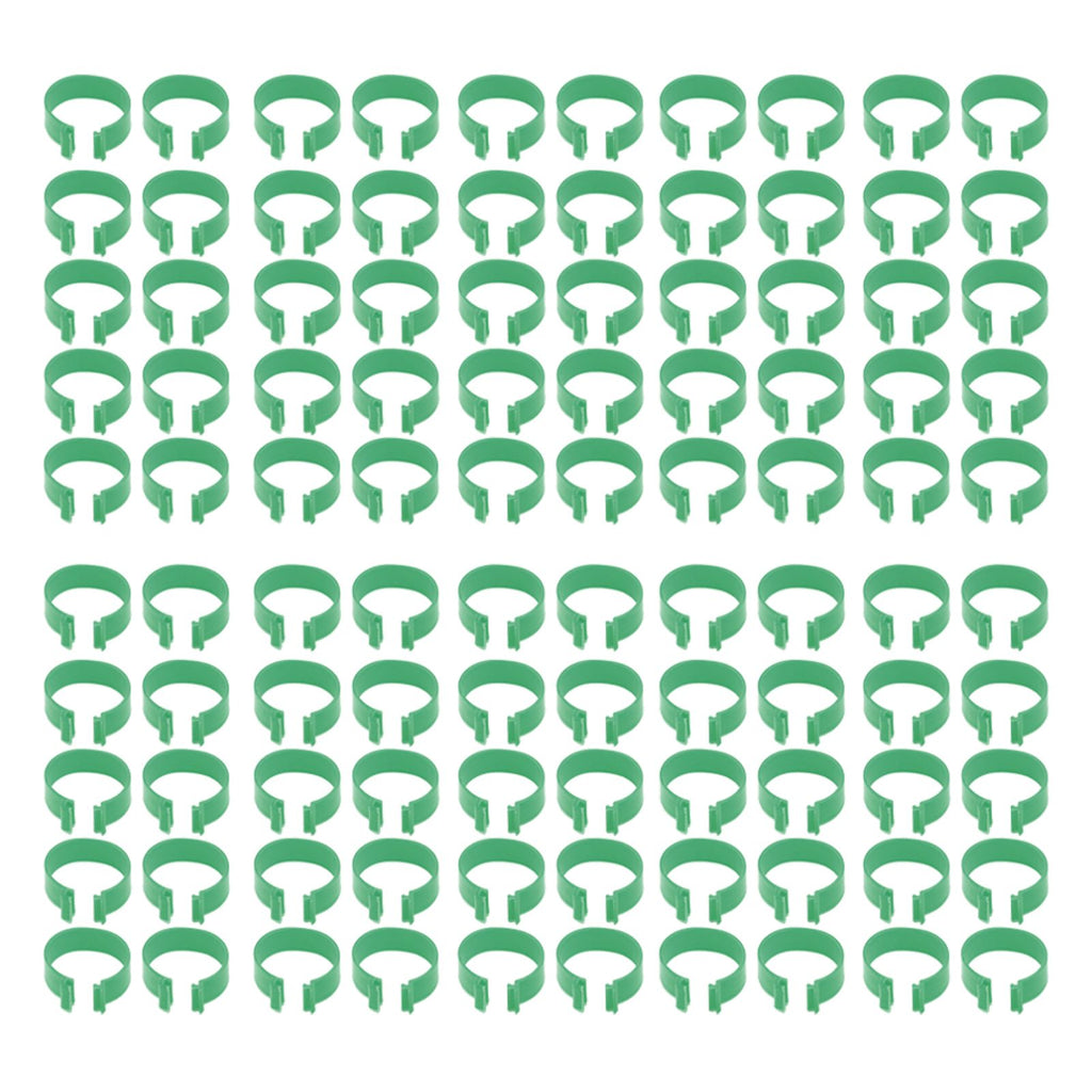 100 Pcs Poultry Feet Ring Open Type Buckle Breeding Chicken Duck Goose Foot Ring Chicken Accessory Green 20mm