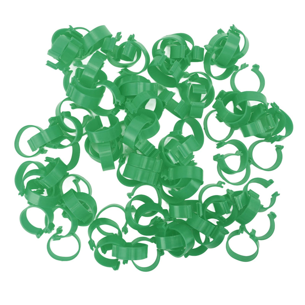 100 Pcs Poultry Feet Ring Open Type Buckle Breeding Chicken Duck Goose Foot Ring Chicken Accessory Green 25mm
