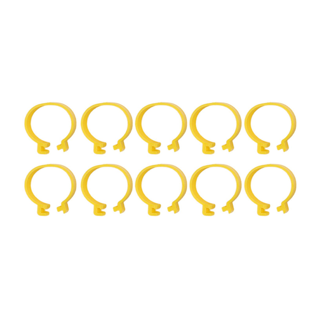 100PCS Chicken Ankle Rings Reusable Plastic Duck Leg Bands Clips For Breeding Chickens Ducks Geese Yellow 16mm/0.63in