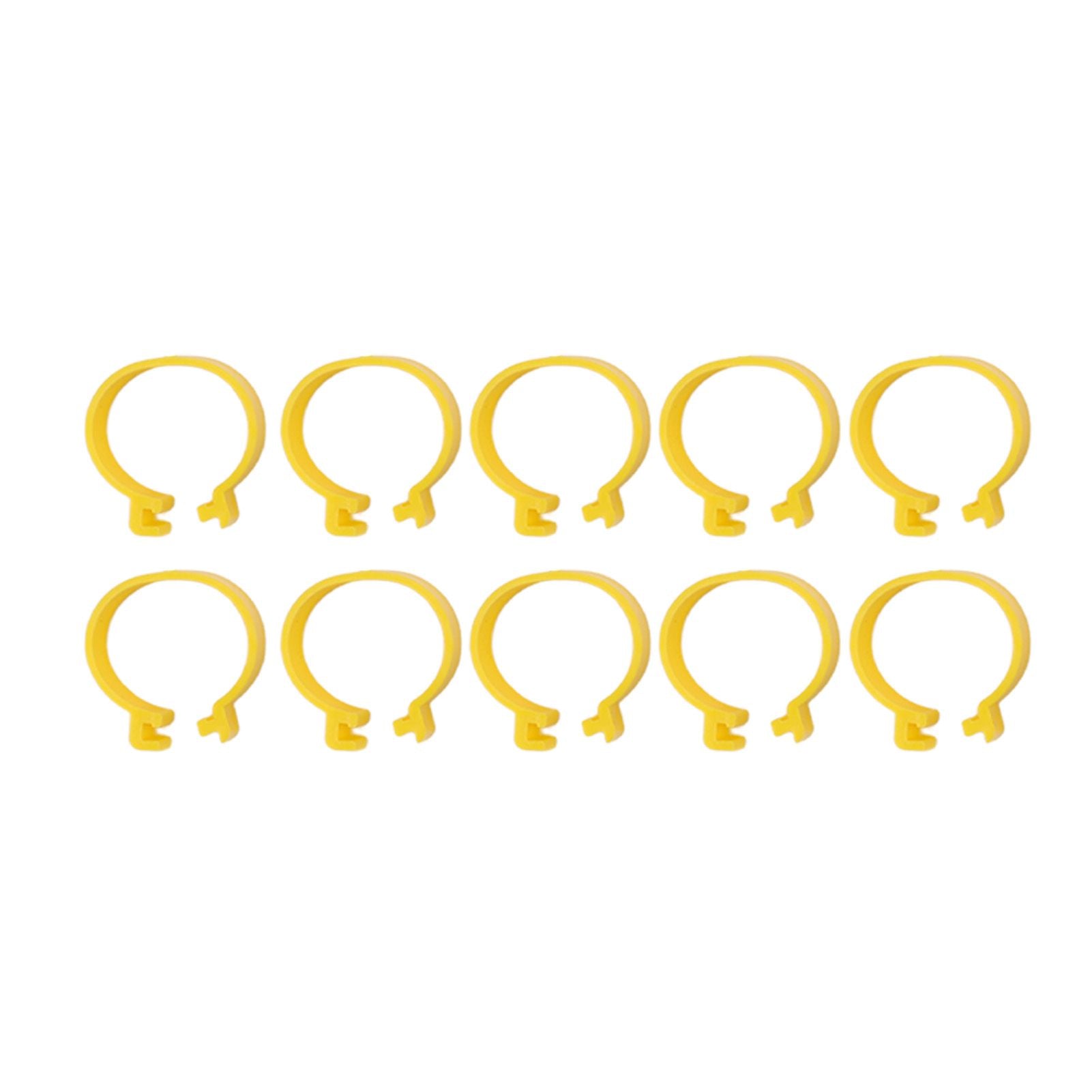 100PCS Chicken Ankle Rings Reusable Plastic Duck Leg Bands Clips For Breeding Chickens Ducks Geese Yellow 16mm/0.63in