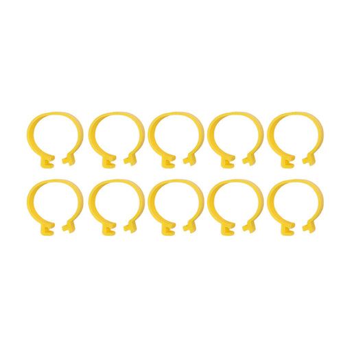 100PCS Chicken Ankle Rings Reusable Plastic Duck Leg Bands Clips For Breeding Chickens Ducks Geese Yellow 16mm/0.63in