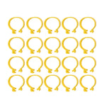 100PCS Chicken Ankle Rings Reusable Plastic Duck Leg Bands Clips For Breeding Chickens Ducks Geese Yellow 16mm/0.63in