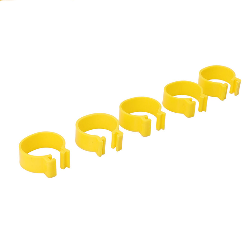 100PCS Chicken Ankle Rings Reusable Plastic Duck Leg Bands Clips For Breeding Chickens Ducks Geese Yellow 16mm/0.63in