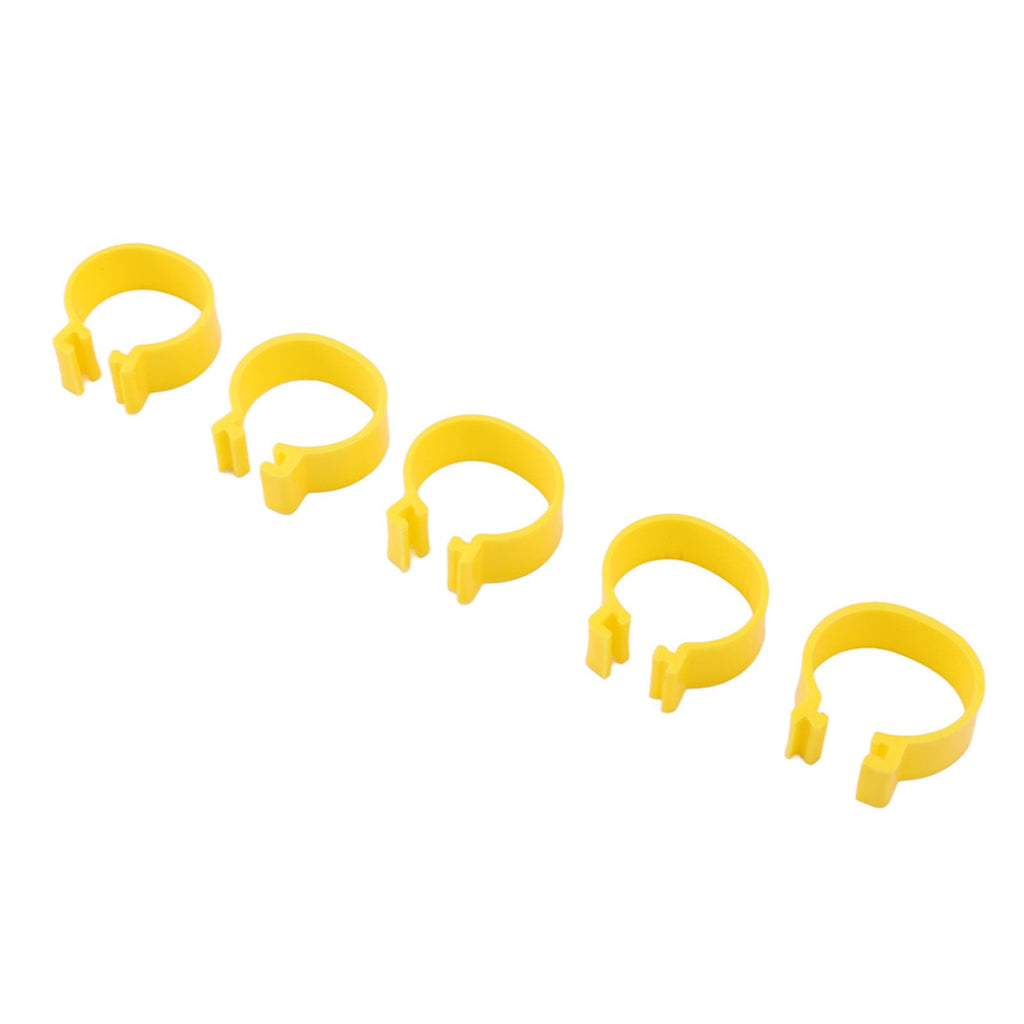 100PCS Chicken Ankle Rings Reusable Plastic Duck Leg Bands Clips For Breeding Chickens Ducks Geese Yellow 16mm/0.63in