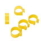 100PCS Chicken Ankle Rings Reusable Plastic Duck Leg Bands Clips For Breeding Chickens Ducks Geese Yellow 16mm/0.63in