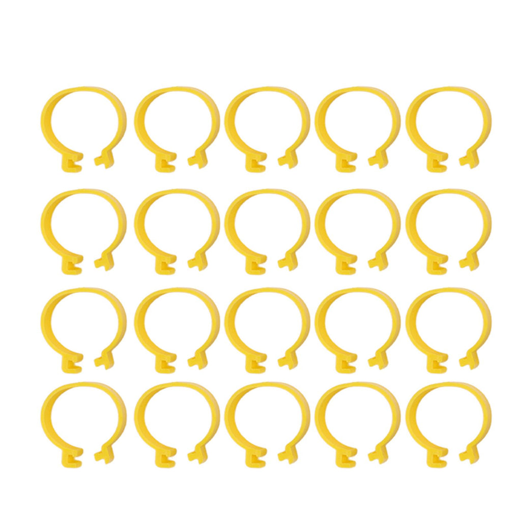 100PCS Chicken Ankle Rings Reusable Plastic Duck Leg Bands Clips For Breeding Chickens Ducks Geese Yellow 18mm/0.71in