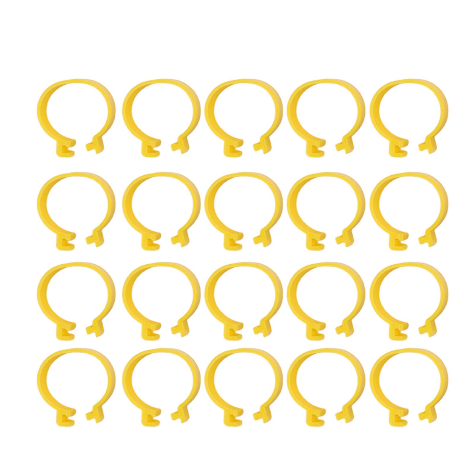 100PCS Chicken Ankle Rings Reusable Plastic Duck Leg Bands Clips For Breeding Chickens Ducks Geese Yellow 18mm/0.71in