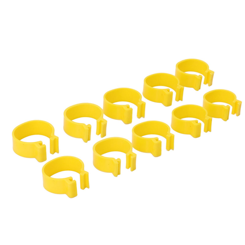 100PCS Chicken Ankle Rings Reusable Plastic Duck Leg Bands Clips For Breeding Chickens Ducks Geese Yellow 18mm/0.71in