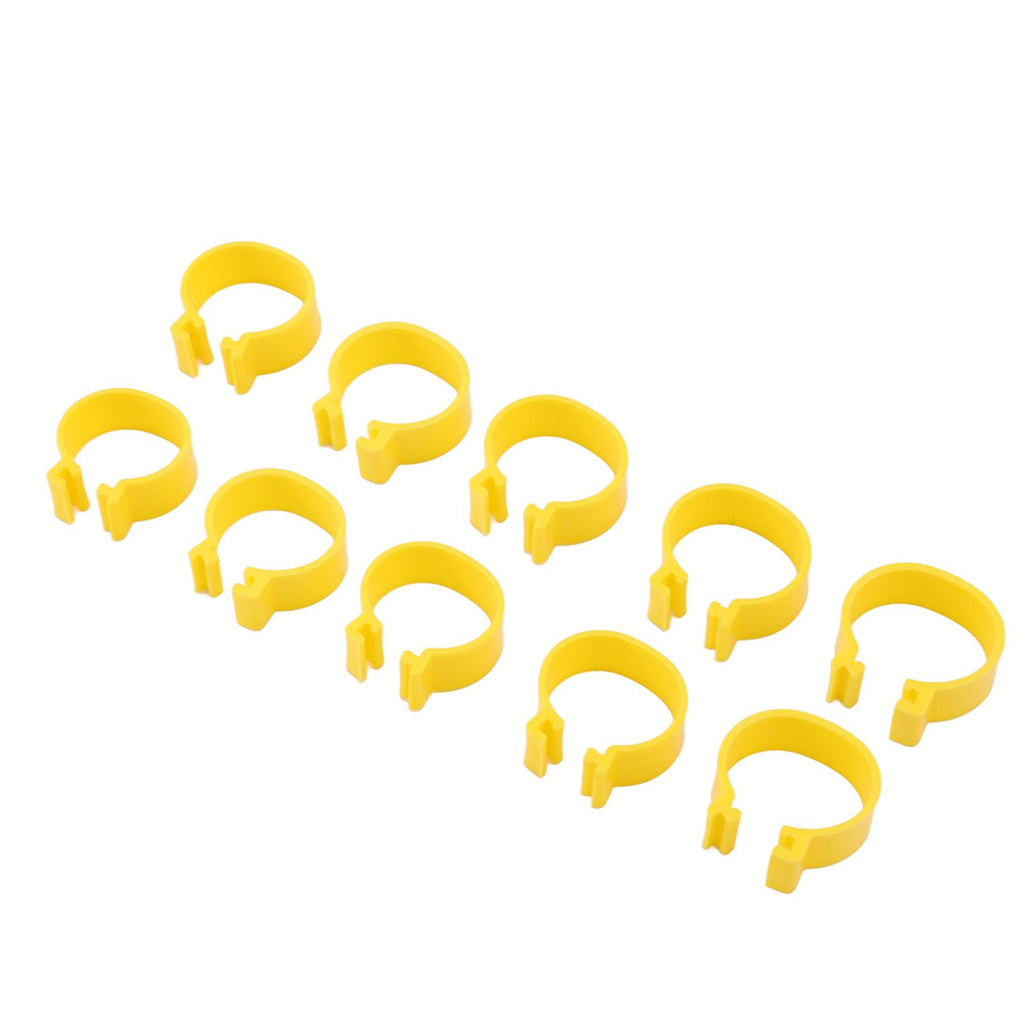 100PCS Chicken Ankle Rings Reusable Plastic Duck Leg Bands Clips For Breeding Chickens Ducks Geese Yellow 18mm/0.71in
