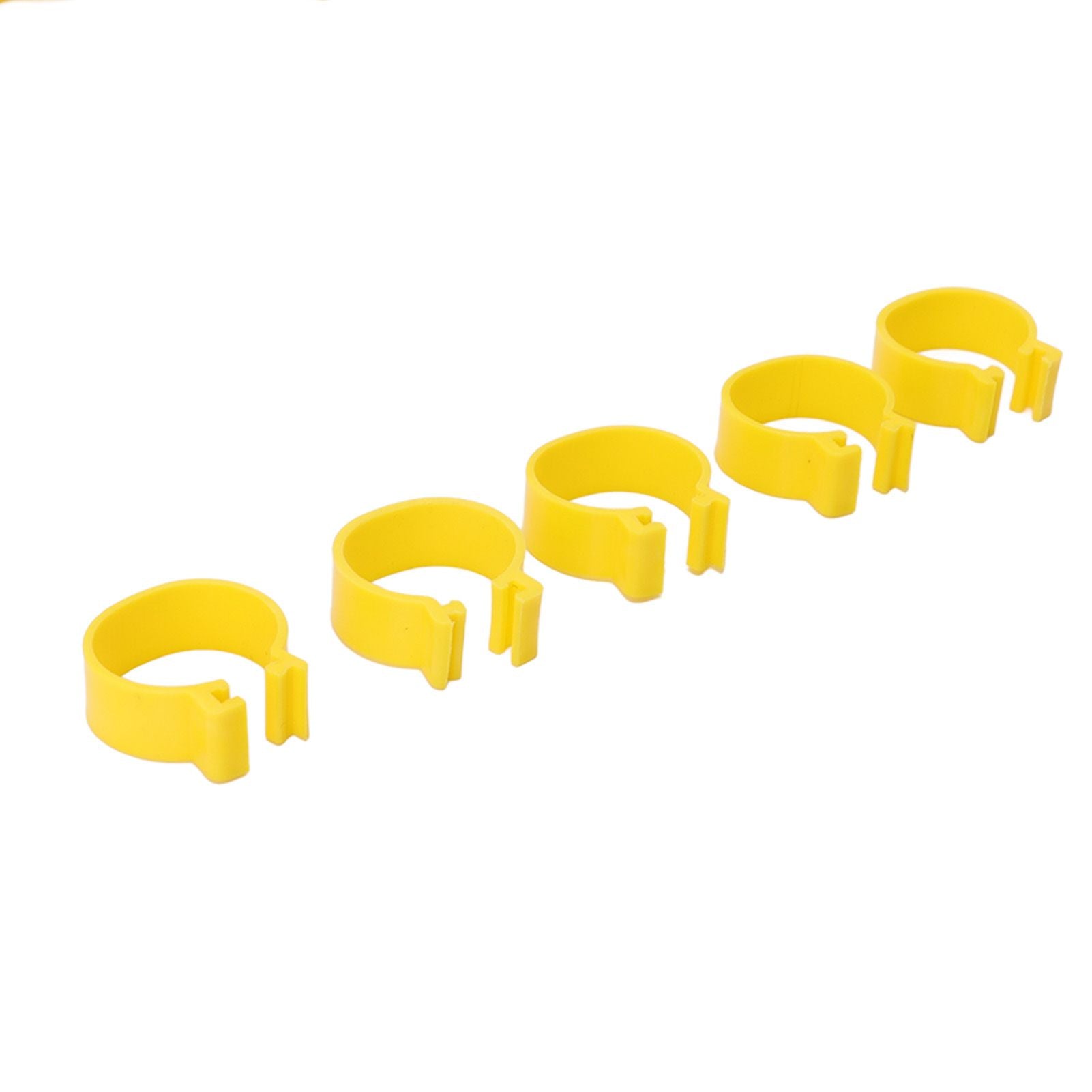 100PCS Chicken Ankle Rings Reusable Plastic Duck Leg Bands Clips For Breeding Chickens Ducks Geese Yellow 18mm/0.71in