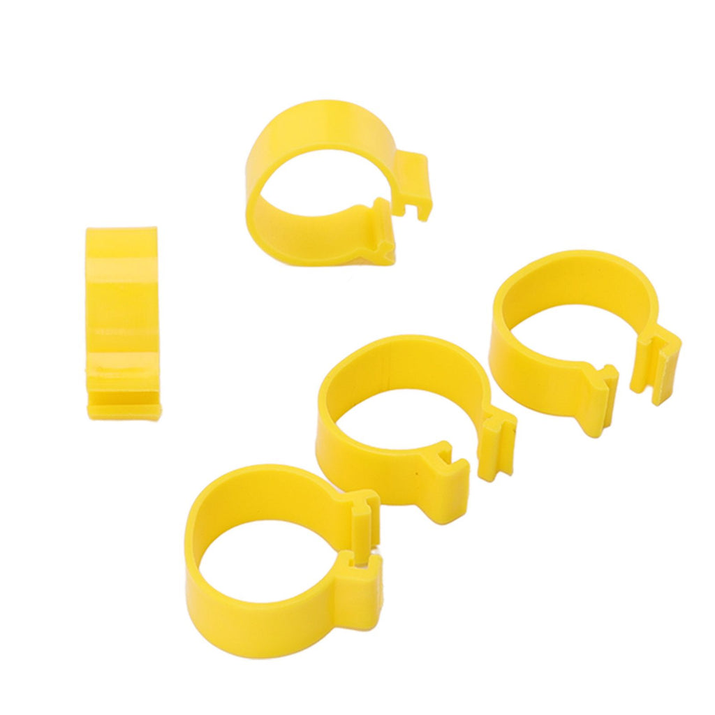 100PCS Chicken Ankle Rings Reusable Plastic Duck Leg Bands Clips For Breeding Chickens Ducks Geese Yellow 18mm/0.71in