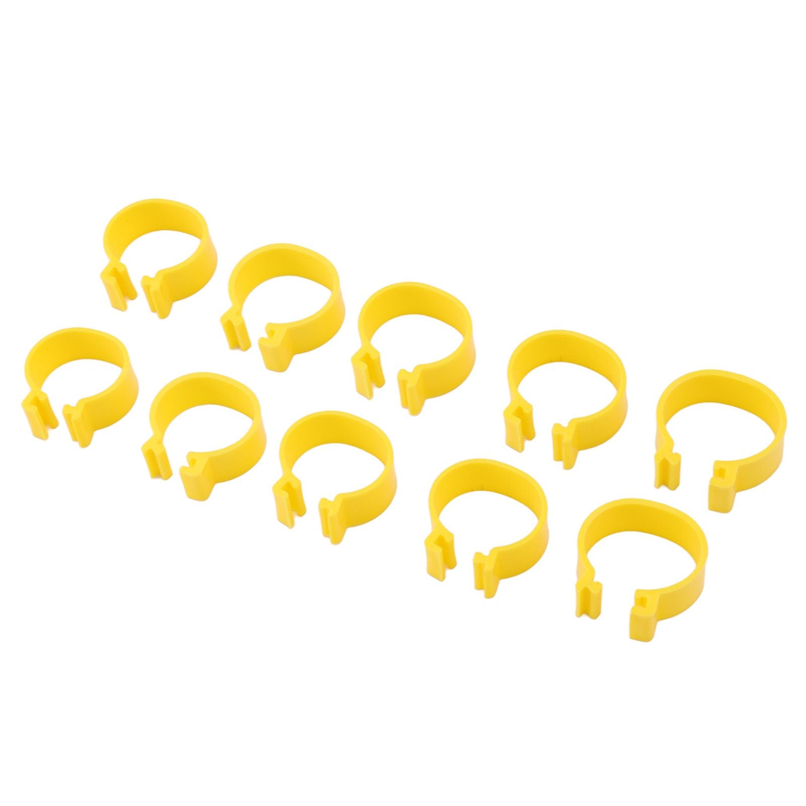 100PCS Chicken Ankle Rings Reusable Plastic Duck Leg Bands Clips For Breeding Chickens Ducks Geese Yellow 18mm/0.71in