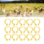 100PCS Chicken Ankle Rings Reusable Plastic Duck Leg Bands Clips For Breeding Chickens Ducks Geese Yellow 18mm/0.71in