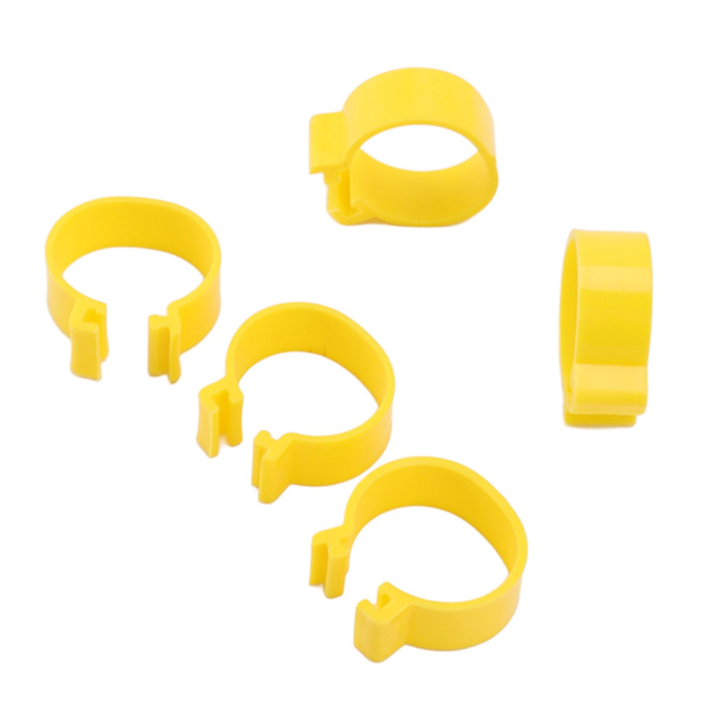 100PCS Chicken Ankle Rings Reusable Plastic Duck Leg Bands Clips For Breeding Chickens Ducks Geese Yellow 18mm/0.71in