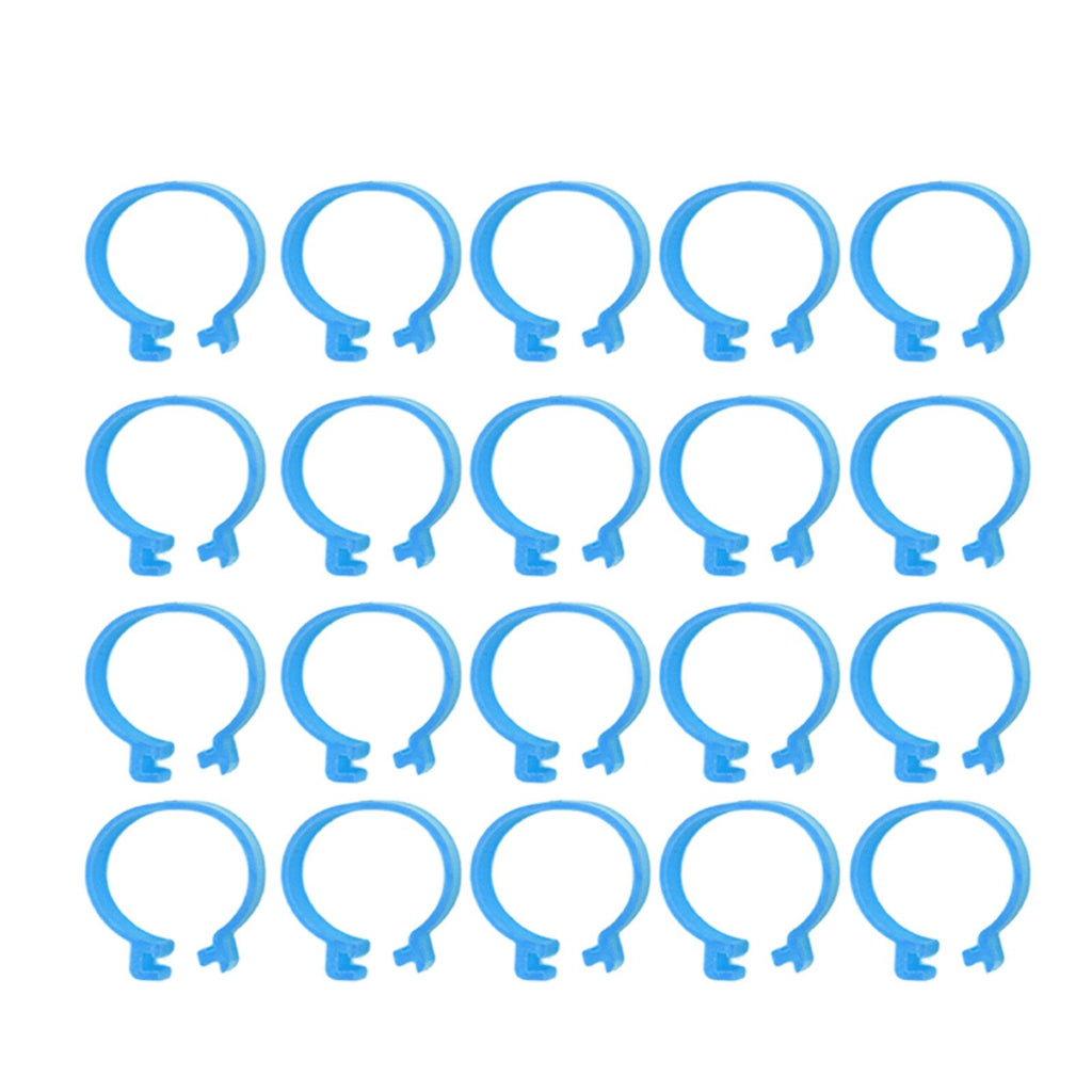 100Pcs Poultry Foot Ring Chicken Bird Duck Identification Leg Bands Open Type Buckle Chicken Ankle Rings Blue 16mm