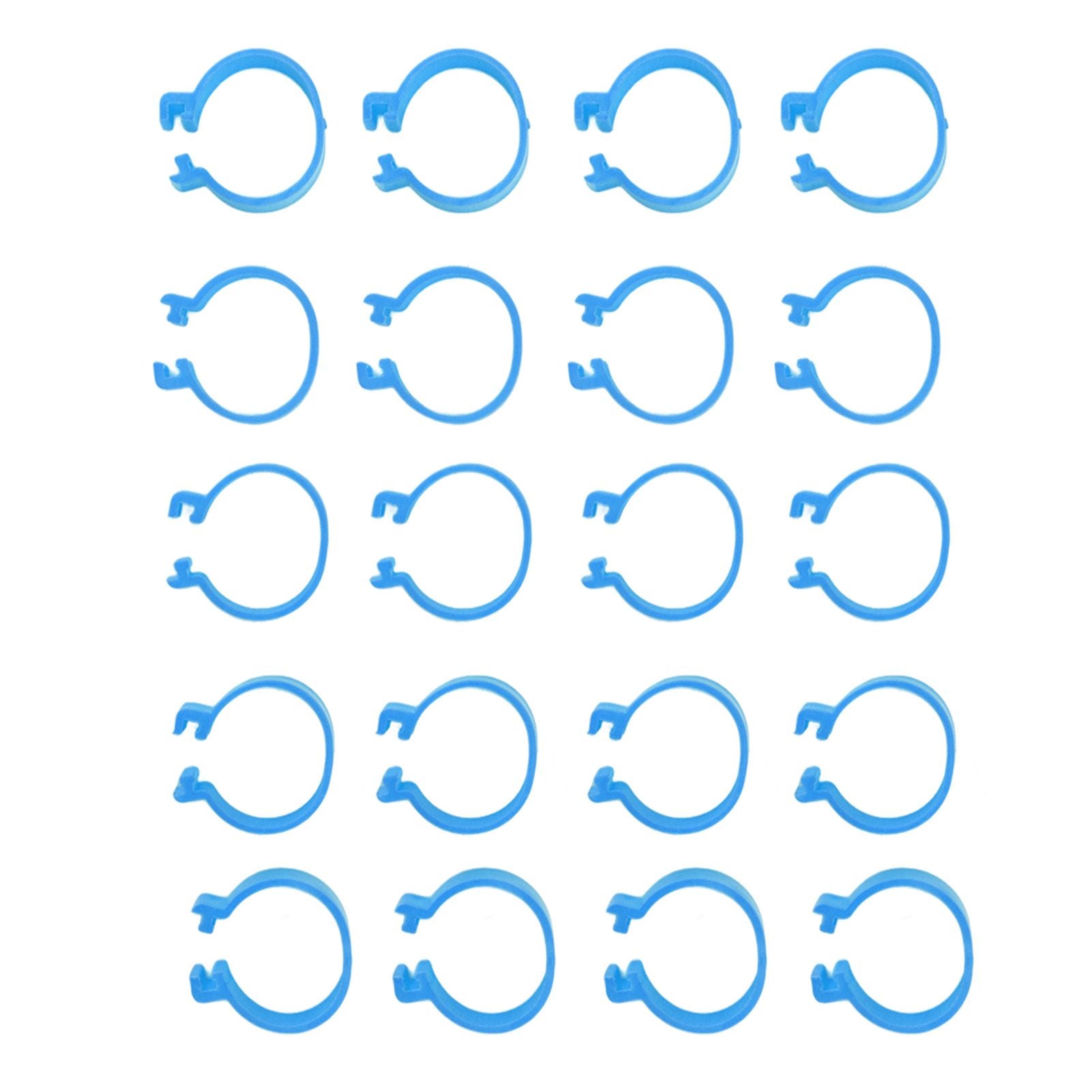 100Pcs Poultry Foot Ring Chicken Bird Duck Identification Leg Bands Open Type Buckle Chicken Ankle Rings Blue 18mm