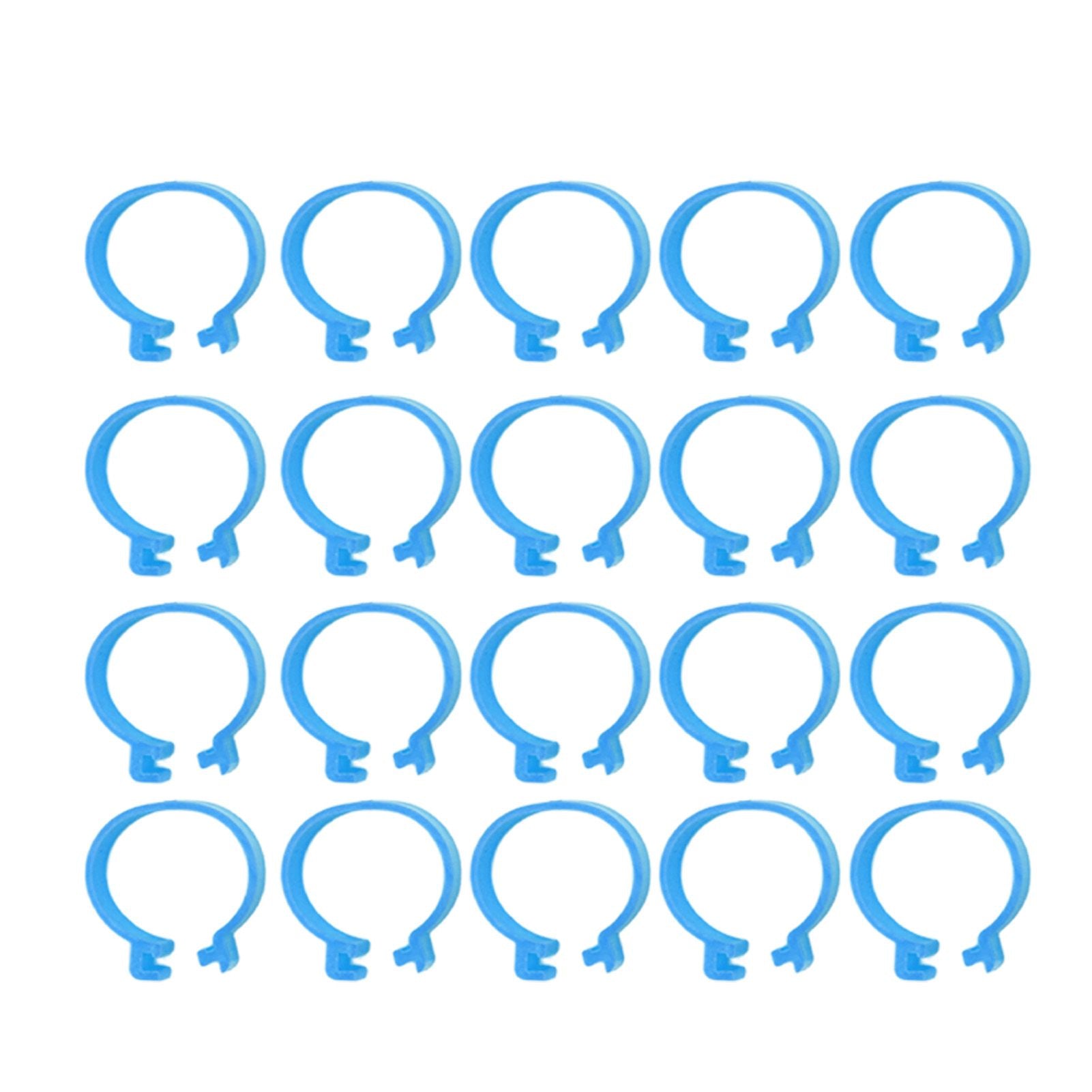 100Pcs Poultry Foot Ring Chicken Bird Duck Identification Leg Bands Open Type Buckle Chicken Ankle Rings Blue 25mm
