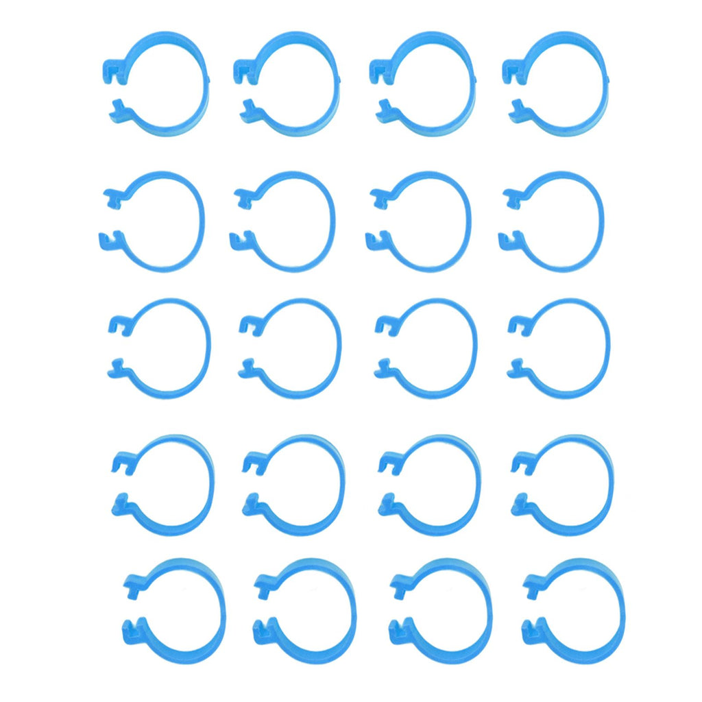 100Pcs Poultry Foot Ring Chicken Bird Duck Identification Leg Bands Open Type Buckle Chicken Ankle Rings Blue 25mm