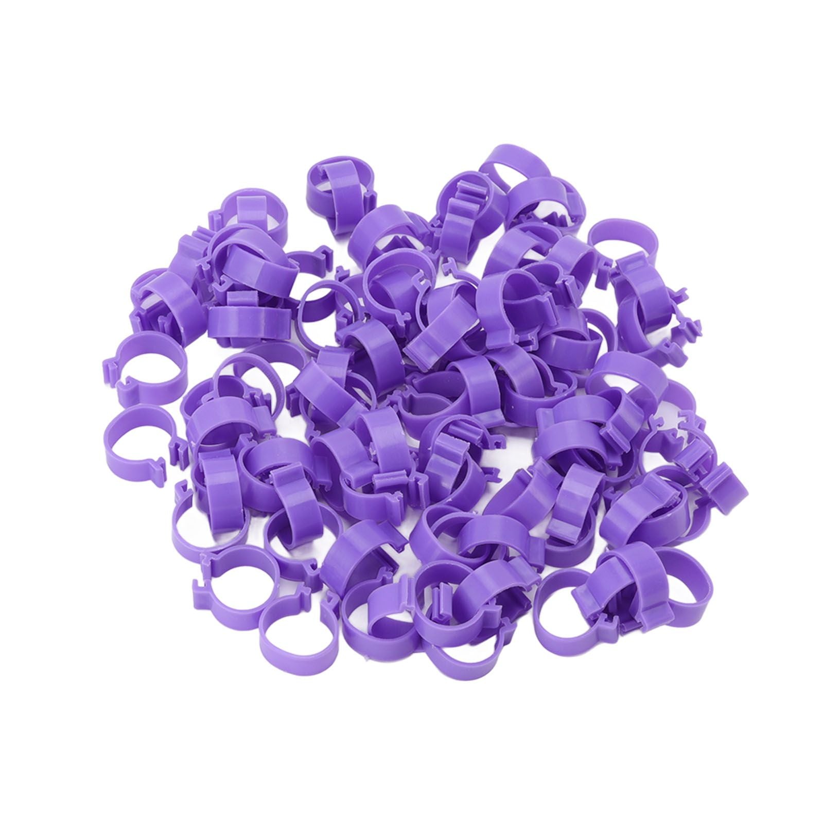 100 PCS Chicken Foot Ring Duck Hen Goose Legs Rings Clip Poultry Foot Ring Farming Tools Purple 18mm/0.71in