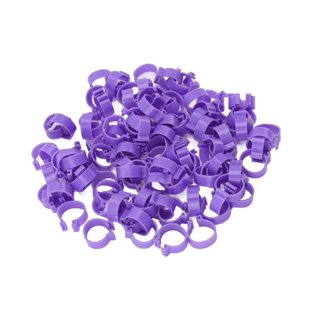 100 PCS Chicken Foot Ring Duck Hen Goose Legs Rings Clip Poultry Foot Ring Farming Tools Purple 18mm/0.71in