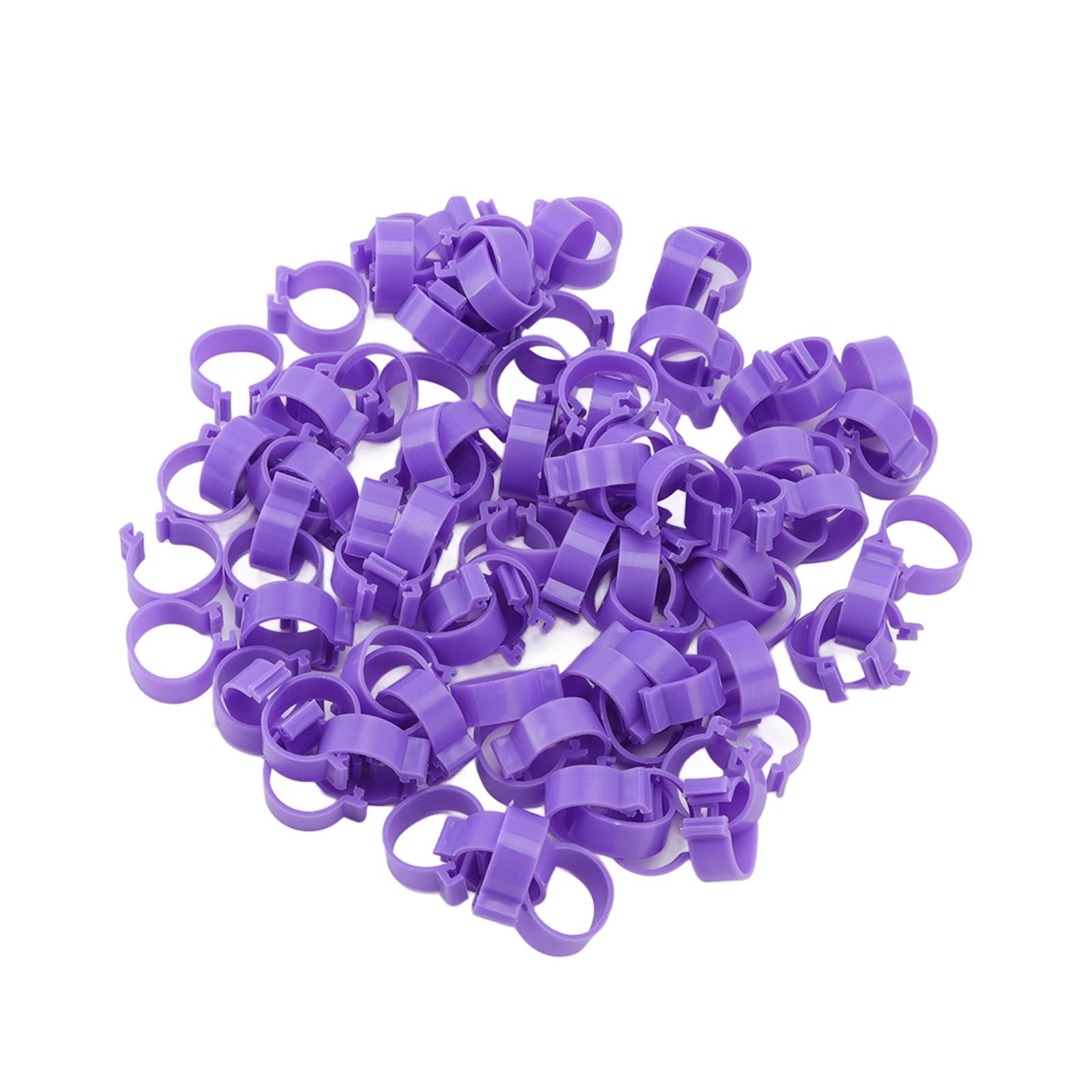 100 PCS Chicken Foot Ring Duck Hen Goose Legs Rings Clip Poultry Foot Ring Farming Tools Purple 20mm/0.79in