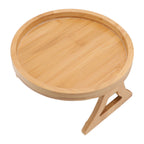Sofa Tray Bamboo Wood Texture Armrest Couch Clip On Tray Table for Coffee Tea Snacks